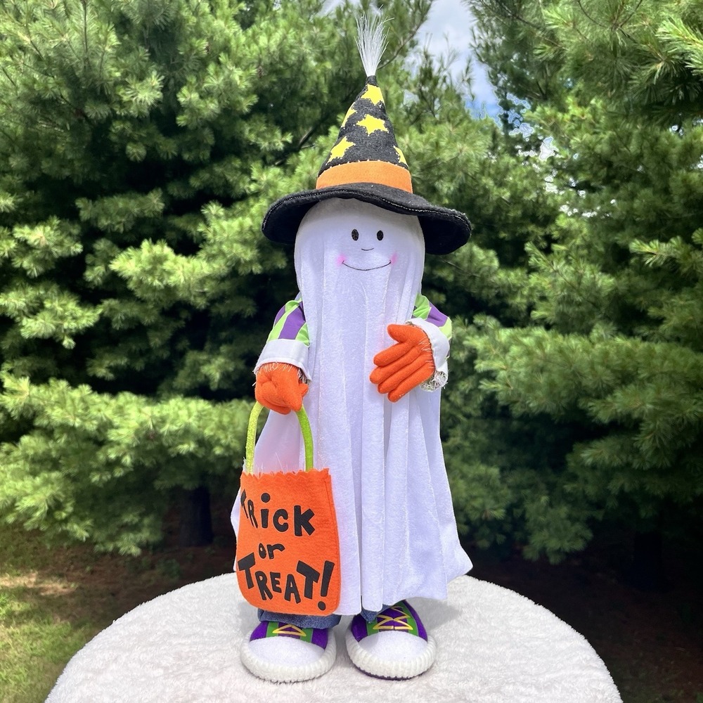 Vintage Avon Georgie Fiber Optic Greeter Ghost Trick or Treater Halloween 25"H